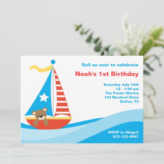 Nautical Sailing Beer Uitnodiging (Staand voorkant)