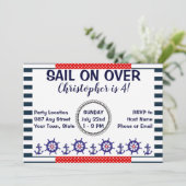 Nautical Sailing Birthday Uitnodiging (Staand voorkant)