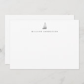 Nautical Sailing Boat Correspondence Note Notitiekaartje (Voorkant / Achterkant)