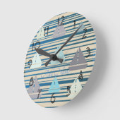 Nautical Sailing Boats Sailor Beach Wall Clock Ronde Klok (Hoek)