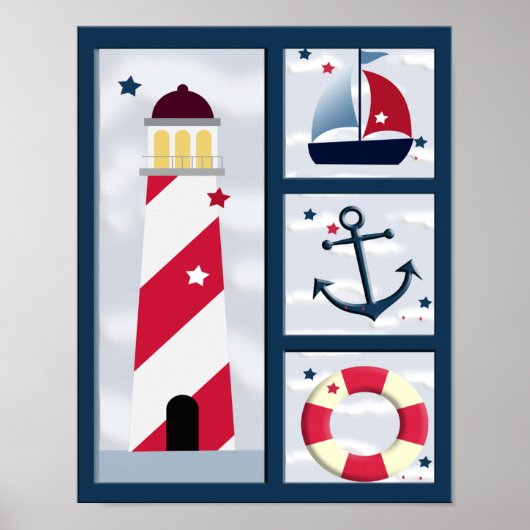 Nautical Sailing Design Poster (Voorkant)