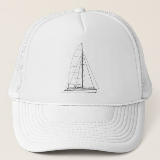 Nautical Sailing geïnspireerd Outremer Catamaran Trucker Pet (Voorkant)