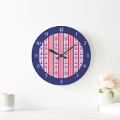 Nautical Sailing Red Blue Boat Anchor Grote Klok (Huis)