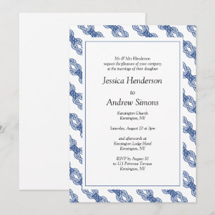 Nautical Sailing Rope Wedding Invitation Kaart