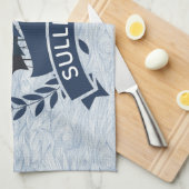 Nautical Sailing Ship | Aangepaste oceaangolven Theedoek (Quarter Fold)