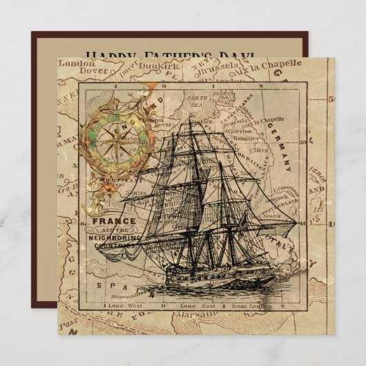 Nautical Sailing Ship Navigation Map (Voorkant / Achterkant)