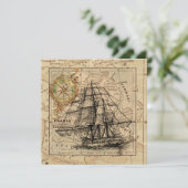  Nautical Sailing Ship Navigation Map (Staand voorkant)