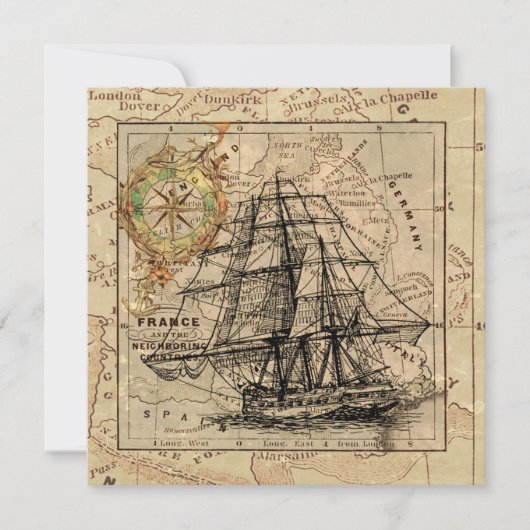 Nautical Sailing Ship Navigation Map (Voorkant)
