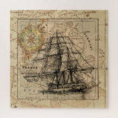 Nautical Sailing Ship Navigation Map Legpuzzel (Verticaal)