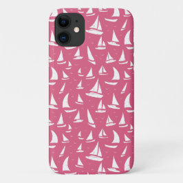 Nautical Sailing Ships roze White Maritime Print Case-Mate iPhone Case