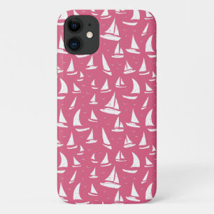 Nautical Sailing Ships roze White Maritime Print Case-Mate iPhone Case