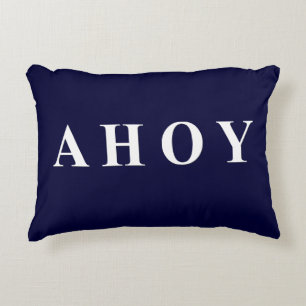 Nautical Sailing Stripes van Navy Blue White Accent Kussen