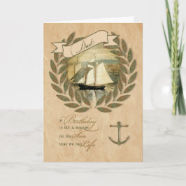 Nautical Sailing Thema voor pap Birthday Kaart