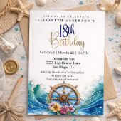 Nautical Sailing Wheel 18th Birthday Kaart