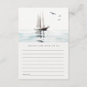 Nautical Sailing Yacht Advice for Mum Baby shower Informatiekaartje (Voorkant)