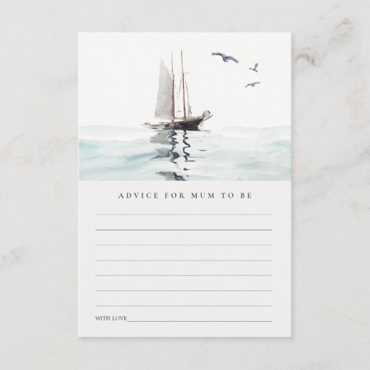 Nautical Sailing Yacht Advice for Mum Baby shower Informatiekaartje (Voorkant)