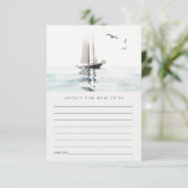 Nautical Sailing Yacht Advice for Mum Baby shower Informatiekaartje (Staand voorkant)