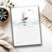 Nautical Sailing Yacht Advice for Mum Baby shower Informatiekaartje