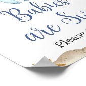 Nautical Sailor Ahoy Baby shower Baby's zijn zoet Poster (Hoek)