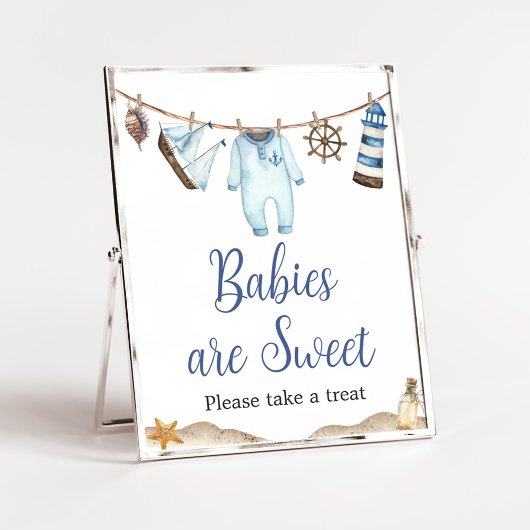 Nautical Sailor Ahoy Baby shower Baby's zijn zoet Poster