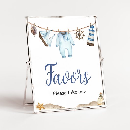 Nautical Sailor Ahoy Baby shower Favors Poster