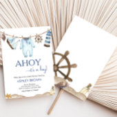 Nautical Sailor Ahoy Baby shower Kaart