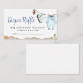 Nautical Sailor Ahoy Baby shower Luier Raffle Informatiekaartje (Voorkant / Achterkant)