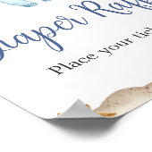 Nautical Sailor Ahoy Baby shower Luier Raffle Poster (Hoek)