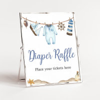 Nautical Sailor Ahoy Baby shower Luier Raffle