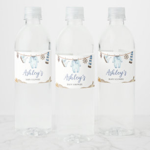 Nautical Sailor Ahoy Baby shower Waterfles Etiket