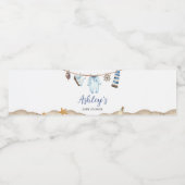 Nautical Sailor Ahoy Baby shower Waterfles Etiket (Enkel label)