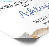 Nautical Sailor Ahoy Baby shower Welkom Poster (Hoek)