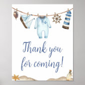 Nautical Sailor Ahoy Bedankt voor uw komst Poster (Voorkant)