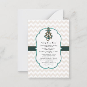 Nautical Sailor Ahoy is een Baby shower van een jo Notitiekaartje