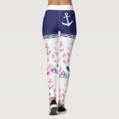 Nautical Sailor Anchor, Buoy and Bucket Pet Trendy Leggings (Achterkant)