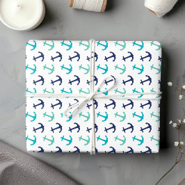 Nautical Sailor Anchors Cadeaupapier