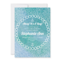 Nautical Sailor Baby Boy Baby Shower Uitnodigingen