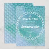 Nautical Sailor Baby Boy Baby Shower Uitnodigingen (Voorkant / Achterkant)