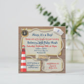 Nautical Sailor Baby Douche Uitnodigingen (Staand voorkant)