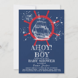 Nautical Sailor Baby shower Blauw Kaart