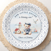 Nautical Sailor Beer 1st Birthday Anker Pattern Papieren Bordje