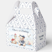 Nautical Sailor Beer 1st Birthday Large Gable Bedankdoosjes (Voorkant)