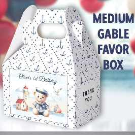 Nautical Sailor Beer 1st Birthday Medium Gable Bedankdoosjes