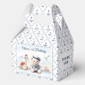 Nautical Sailor Beer 1st Birthday Medium Gable Bedankdoosjes (Voorkant)
