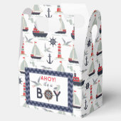 Nautical Sailor Boats Ahoy Baby Jongen Douche Part Bedankdoosjes (Geopend)