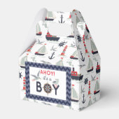 Nautical Sailor Boats Ahoy Baby Jongen Douche Part Bedankdoosjes (Voorkant Zijde)