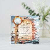 Nautical Sailor Coastal After Weddenschap Kaart (Staand voorkant)