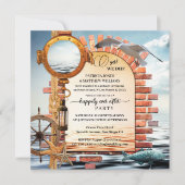 Nautical Sailor Coastal After Weddenschap Kaart (Voorkant)