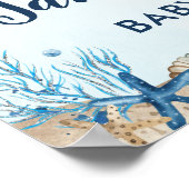 Nautical Sailor Cute Elephant Baby shower Welkom Poster (Hoek)