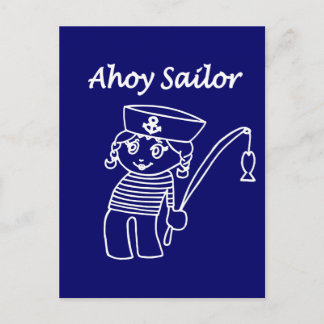 Nautical Sailor Girl Briefkaart